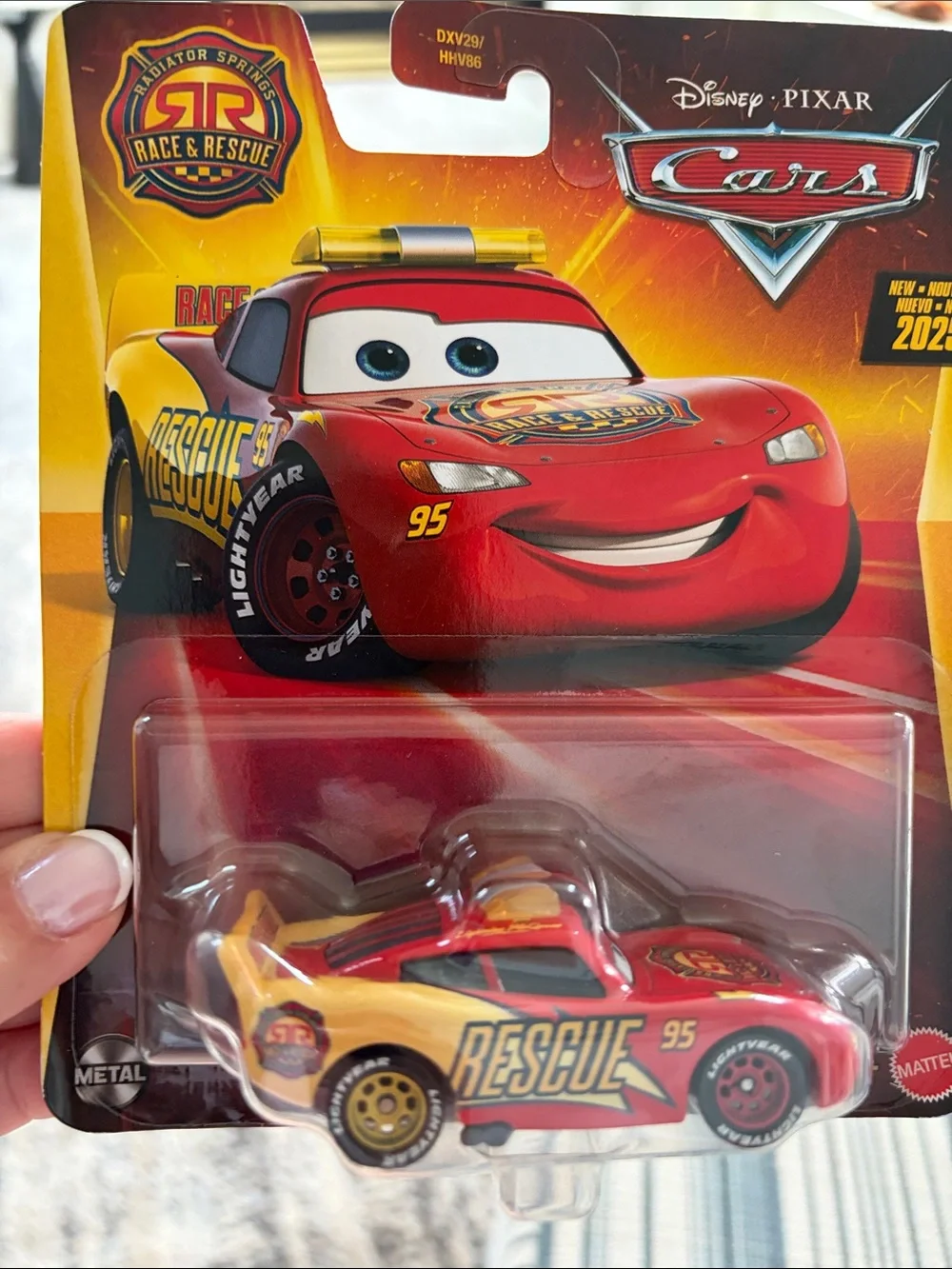 Disney Pixar Cars Lightning McQueen Rescue Toy Car - Red & Yellow. New.